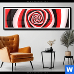 Poster Spirale In Rot Weiss Schwarz Panorama Produktvorschau mit dem Bild Spirale in rot weiß schwarz im Format Panorama.