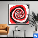 Poster Spirale In Rot Weiss Schwarz Quadrat Produktvorschau mit dem Bild Spirale in rot weiß schwarz im Format Quadrat.