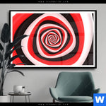 Poster Spirale In Rot Weiss Schwarz Querformat Produktvorschau mit dem Bild Spirale in rot weiß schwarz im Format Querformat.