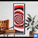 Poster Spirale In Rot Weiss Schwarz Schmal Produktvorschau mit dem Bild Spirale in rot weiß schwarz im Format Schmal.