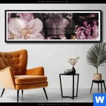 Poster Stier Mit Blumen Panorama Produktvorschau mit dem Bild Stier mit Blumen im Format Panorama.