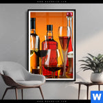 Poster Stillleben Flaschen Glaeser Hochformat Produktvorschau mit dem Bild Stillleben Flaschen Gläser im Format Hochformat.