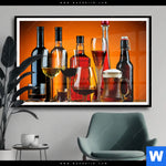 Poster Stillleben Flaschen Glaeser Querformat Produktvorschau mit dem Bild Stillleben Flaschen Gläser im Format Querformat.