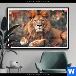 Poster Stolzer Blick Des Loewen Querformat Produktvorschau mit dem Bild Stolzer Blick des Löwen im Format Querformat.