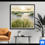 Poster Strand Mit Sandduenen Quadrat Produktvorschau mit dem Bild Strand mit Sanddünen im Format Quadrat.