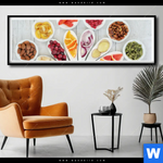 Poster Superfoods Im Farbkreis Panorama Produktvorschau mit dem Bild Superfoods im Farbkreis im Format Panorama.