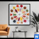 Poster Superfoods Im Farbkreis Quadrat Produktvorschau mit dem Bild Superfoods im Farbkreis im Format Quadrat.