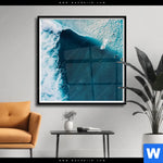 Poster Surfer Welle Quadrat Produktvorschau mit dem Bild Surfer Welle im Format Quadrat.