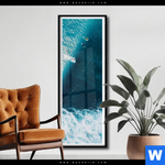 Poster Surfer Welle Schmal Produktvorschau mit dem Bild Surfer Welle im Format Schmal.