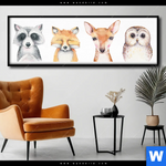 Poster Tiere Des Waldes Panorama Produktvorschau mit dem Bild Tiere des Waldes im Format Panorama.