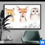 Poster Tiere Des Waldes Querformat Produktvorschau mit dem Bild Tiere des Waldes im Format Querformat.