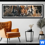 Poster Tiger Im Wasser Panorama Produktvorschau mit dem Bild Tiger im Wasser im Format Panorama.