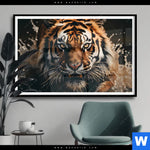 Poster Tiger Im Wasser Querformat Produktvorschau mit dem Bild Tiger im Wasser im Format Querformat.