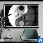 Poster Totenkopf Yin Yang Querformat Produktvorschau mit dem Bild Totenkopf Yin Yang im Format Querformat.