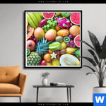 Poster Tropische Fruechte Quadrat Produktvorschau mit dem Bild Tropische Früchte im Format Quadrat.
