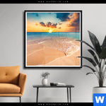 Poster Tuerkisfarbenes Meer Quadrat Produktvorschau mit dem Bild Türkisfarbenes Meer im Format Quadrat.