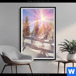 Poster Verschneiter Wald Hochformat Produktvorschau mit dem Bild Verschneiter Wald im Format Hochformat.