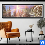 Poster Verschneiter Wald Panorama Produktvorschau mit dem Bild Verschneiter Wald im Format Panorama.