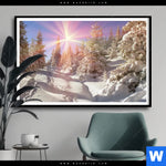 Poster Verschneiter Wald Querformat Produktvorschau mit dem Bild Verschneiter Wald im Format Querformat.