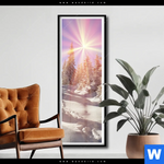 Poster Verschneiter Wald Schmal Produktvorschau mit dem Bild Verschneiter Wald im Format Schmal.