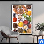 Poster Vielfaeltige Gewuerze Hochformat Produktvorschau mit dem Bild Vielfältige Gewürze im Format Hochformat.