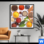 Poster Vielfaeltige Gewuerze Quadrat Produktvorschau mit dem Bild Vielfältige Gewürze im Format Quadrat.