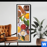 Poster Vielfaeltige Gewuerze Schmal Produktvorschau mit dem Bild Vielfältige Gewürze im Format Schmal.