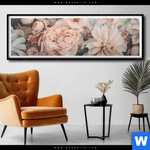 Poster Vintage Blueten Im Retro Stil Panorama Produktvorschau mit dem Bild Vintage Blüten im Retro-Stil im Format Panorama.