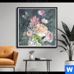 Poster Vintage Blumen No 3 Quadrat Produktvorschau mit dem Bild Vintage Blumen No. 3 im Format Quadrat.