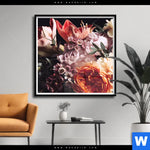 Poster Vintage Blumenstrauss Quadrat Produktvorschau mit dem Bild Vintage Blumenstrauß im Format Quadrat.