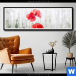Poster Vintage Klatschmohn Panorama Produktvorschau mit dem Bild Vintage Klatschmohn im Format Panorama.