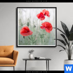 Poster Vintage Klatschmohn Quadrat Produktvorschau mit dem Bild Vintage Klatschmohn im Format Quadrat.