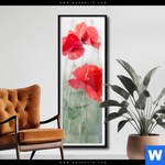 Poster Vintage Klatschmohn Schmal Produktvorschau mit dem Bild Vintage Klatschmohn im Format Schmal.
