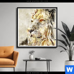 Poster Vintage Loewe Quadrat Produktvorschau mit dem Bild Vintage Löwe im Format Quadrat.