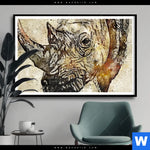 Poster Vintage Nashorn Querformat Produktvorschau mit dem Bild Vintage Nashorn im Format Querformat.