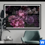 Poster Vintage Pfingstrosen Querformat Produktvorschau mit dem Bild Vintage Pfingstrosen im Format Querformat.