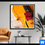 Poster Violine Rose Quadrat Produktvorschau mit dem Bild Violine & Rose im Format Quadrat.