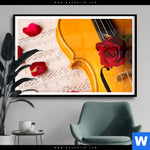 Poster Violine Rose Querformat Produktvorschau mit dem Bild Violine & Rose im Format Querformat.