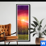 Poster Wald Bei Sonnenuntergang Schmal Produktvorschau mit dem Bild Wald bei Sonnenuntergang im Format Schmal.