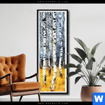 Poster Wald Mit Birkenbaeumen Schmal Produktvorschau mit dem Bild Wald mit Birkenbäumen im Format Schmal.