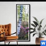 Poster Wald Mit Heideblumen Schmal Produktvorschau mit dem Bild Wald mit Heideblumen im Format Schmal.
