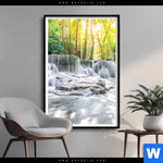 Poster Wald Wasserfall No 1 Hochformat Produktvorschau mit dem Bild Wald & Wasserfall No. 1 im Format Hochformat.