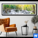 Poster Wald Wasserfall No 1 Panorama Produktvorschau mit dem Bild Wald & Wasserfall No. 1 im Format Panorama.