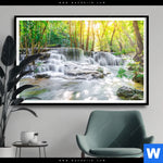 Poster Wald Wasserfall No 1 Querformat Produktvorschau mit dem Bild Wald & Wasserfall No. 1 im Format Querformat.