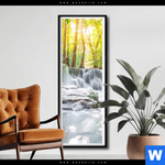 Poster Wald Wasserfall No 1 Schmal Produktvorschau mit dem Bild Wald & Wasserfall No. 1 im Format Schmal.