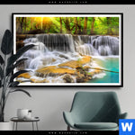 Poster Wald Wasserfall No 2 Querformat Produktvorschau mit dem Bild Wald & Wasserfall No. 2 im Format Querformat.