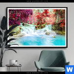 Poster Wald Wasserfall No 3 Querformat Produktvorschau mit dem Bild Wald & Wasserfall No. 3 im Format Querformat.