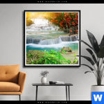 Poster Wald Wasserfall No 5 Quadrat Produktvorschau mit dem Bild Wald & Wasserfall No. 5 im Format Quadrat.