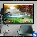 Poster Wald Wasserfall No 5 Querformat Produktvorschau mit dem Bild Wald & Wasserfall No. 5 im Format Querformat.