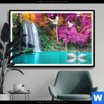 Poster Wald Wasserfall No 7 Querformat Produktvorschau mit dem Bild Wald & Wasserfall No. 7 im Format Querformat.